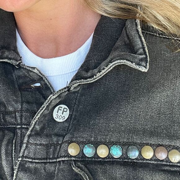 Vintage Y2K Free People Embellished Denim‎ Jacket - Picture 3 of 11